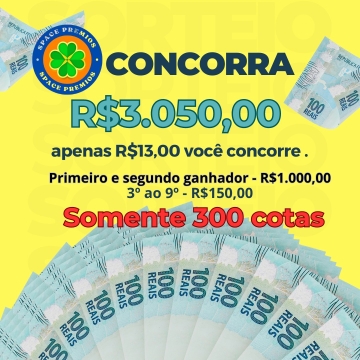 R$3.050 em premiações, ação 001